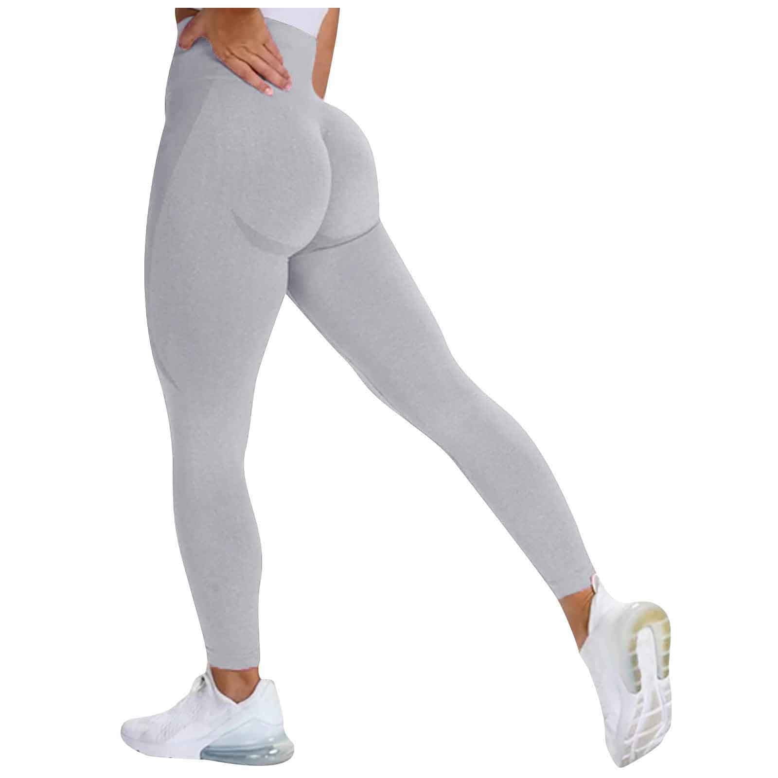 Seamless Pattern Cats Gray White Butt Lift Yoga Pants for Women