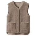 thumbnail image 1 of iOPQO Sherpa Vest Fuzzy Vest Women Casual Outerwear Fleece Vest Women Fluffy Vest Winter Jackets for Women Sleeveless Jacket Women Brown 3XL, 1 of 7