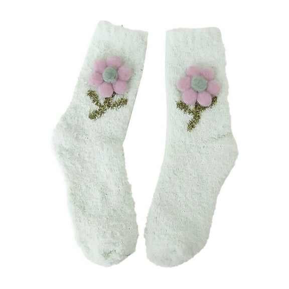 iOPQO Sleeping Socks, Fuzzy Socks for Women, Warm Socks for Women Winter, Womens Winter Socks, Warm Socks for Women, Green One Size