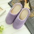 thumbnail image 1 of iOPQO Slippers For Women Indoor House Slippers Bedroom Winter Soft Slippers Indoors Anti-Slip Plush Home Women's Slipper Fuzzy Slippers Purple, 1 of 9