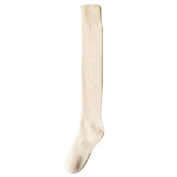 iOPQO Slouchy Socks for Women, Long Leg Warmers, Winter Socks for Women, Warm Socks for Women, Thigh High Socks, Beige One Size