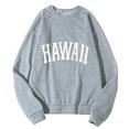 thumbnail image 1 of iOPQO Sweatshirt Tops Hawaii Men Women Letter Graphic Print Round Neck Long Sleeve Tops Sweatshirt Crewneck Sweatshirts Grey L, 1 of 5