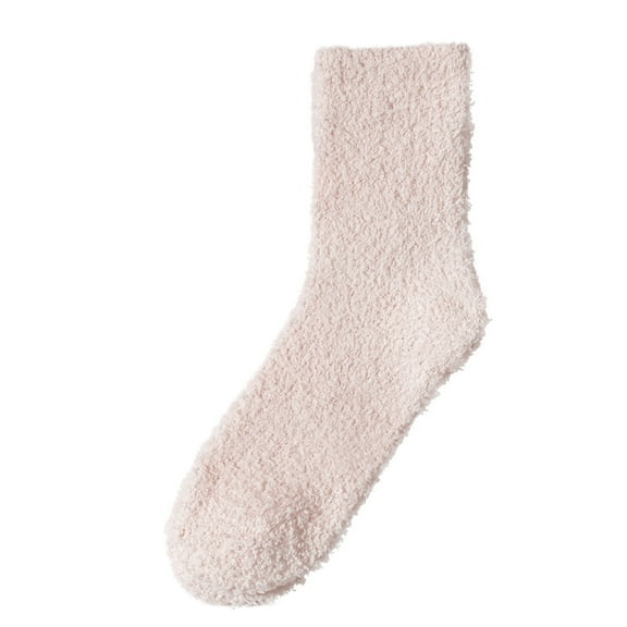 iOPQO Thick Fuzzy Socks, Fleece Socks, Warm Fuzzy Socks for Women, Socks for Women Crew, Cute Socks, Beige One Size