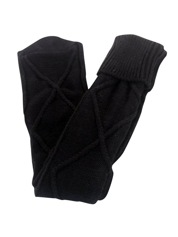 Thick Thigh High Socks, Thigh High Stockings, Knit Socks, Cable Knit Socks, Slouchy Socks for Women, Black One Size