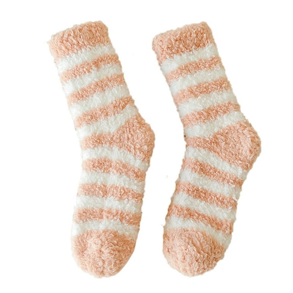 iOPQO Warm Socks for Women, Warm Fuzzy Socks for Women, Thick Fuzzy Socks, Thick Socks, House Socks for Women Indoor, Orange One Size