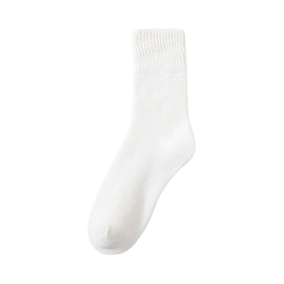 iOPQO Winter Thermals for Women, Winter Accessories for Women, Thick Cotton Socks, Thick Wool Socks, Thermal Stockings for Women, White 2 A