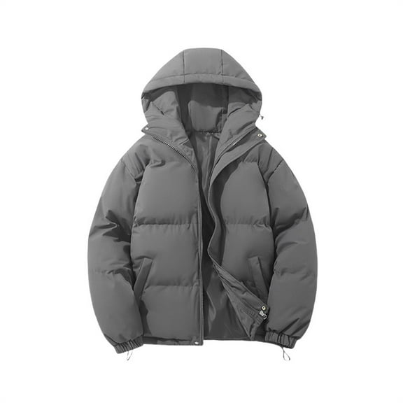 iOPQO Women Puffer Jacket Parka Jacket Women Warm Coats for Women Oversized Puffer Jacket Women Hooded Jacket Women Puffy Coats for Women's Winter Coats Dark Gray M