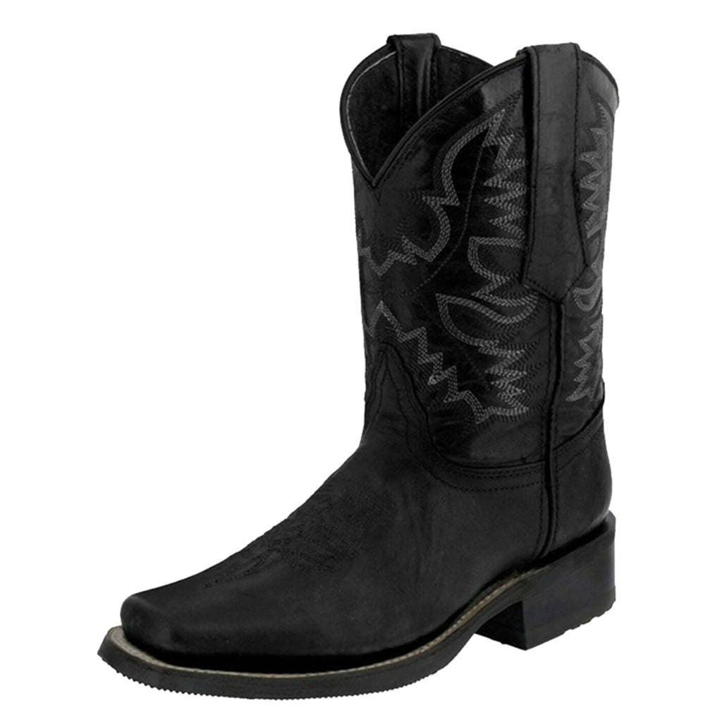 iOPQO Women s Mid Calf Boots Womens Leather Non slip Slip On