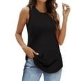 thumbnail image 1 of iOPQO Women's Tanks Womens Tank Tops Loose Fit Summer Flowy Sleeveless Shirts Casual Black L, 1 of 5