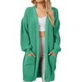 thumbnail image 1 of iOPQO Womens Long Cardigan Open Front Cardigan for Women Vintage Sweater Oversized Cardigan Sweaters for Women Casual Cardigans for Women Open Cardigans for Women Green L, 1 of 9