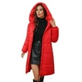 thumbnail image 1 of iOPQO Womens Puffer Coat Womens Long Coat Womens Parka Winter Coats Puffer Jacket Womens Puffer Jacket with Hood Winter Outfits for Women Puffy Coats for Women Red M, 1 of 7