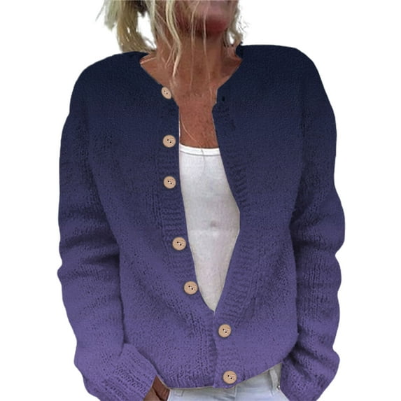 iOPQO Womens Sweaters Cardigan Womens Cardigan Vintage Sweater Winter Cardigan for Women Casual Outerwear Loose Sweaters for Women Button Up Cardigan Black L