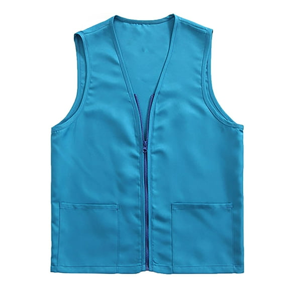 iOPQO Womens Vest,Coats for Women,Womens Postulant Activity Vest Supermarket Vests Clerk Workwear,Jackets for Women,Work Jacket,Blue 2,M