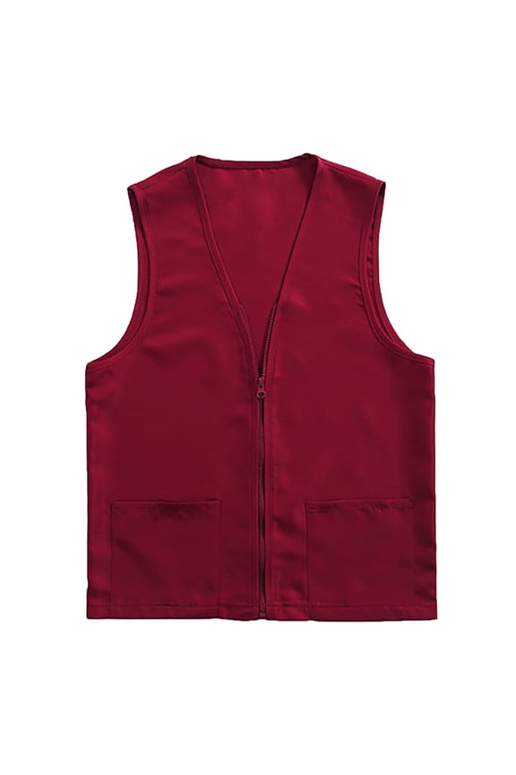 Womens Vest,Coats for Women,Womens Postulant Activity Vest Supermarket Vests Clerk Workwear,Jackets for Women,Work Jacket,Red 1,XL