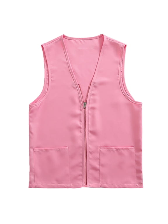 Womens Vest,Coats for Women,Womens Postulant Activity Vest Supermarket Vests Clerk Workwear,Jackets for Women,Work Jacket,Red 2,L