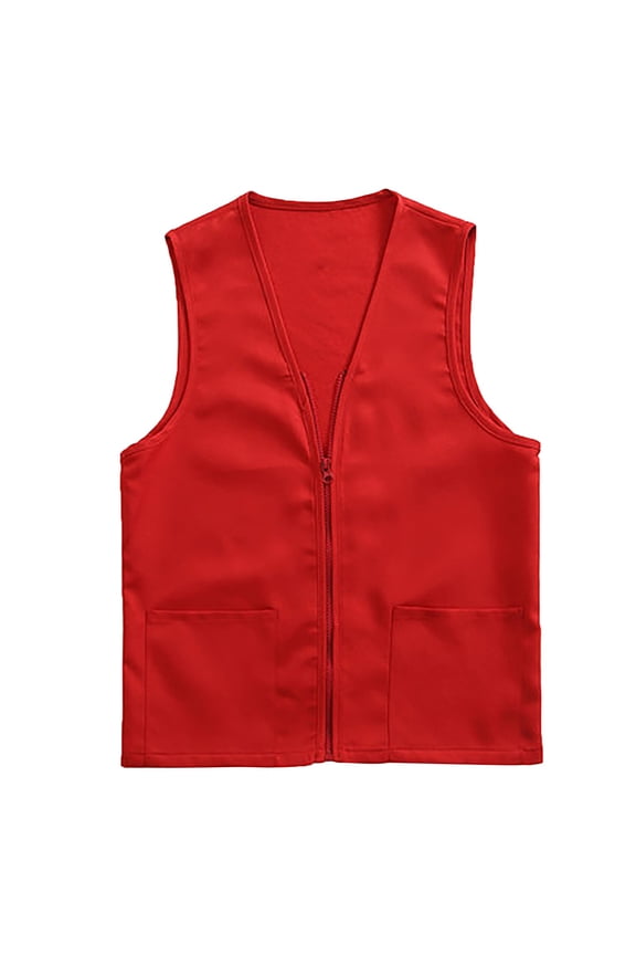 Womens Vest,Coats for Women,Womens Postulant Activity Vest Supermarket Vests Clerk Workwear,Jackets for Women,Work Jacket,Red 3,3XL