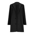 thumbnail image 1 of iOPQO Womens Wool Coat Peacoat Long Coat Women Long Wool Coat Women Single Breasted Trench Coats for Women Long Coats for Women Outerwear for Women Black L, 1 of 5