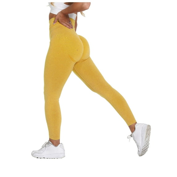 iOPQO Yoga Pants Women,Leggings For Women,Women's Yoga Sports Color Hip-Lifting Fitness High-Waist Running Pants Yoga Pants Workout Pants Women,Jeggings For Women,Pants For Women,Yellow,M