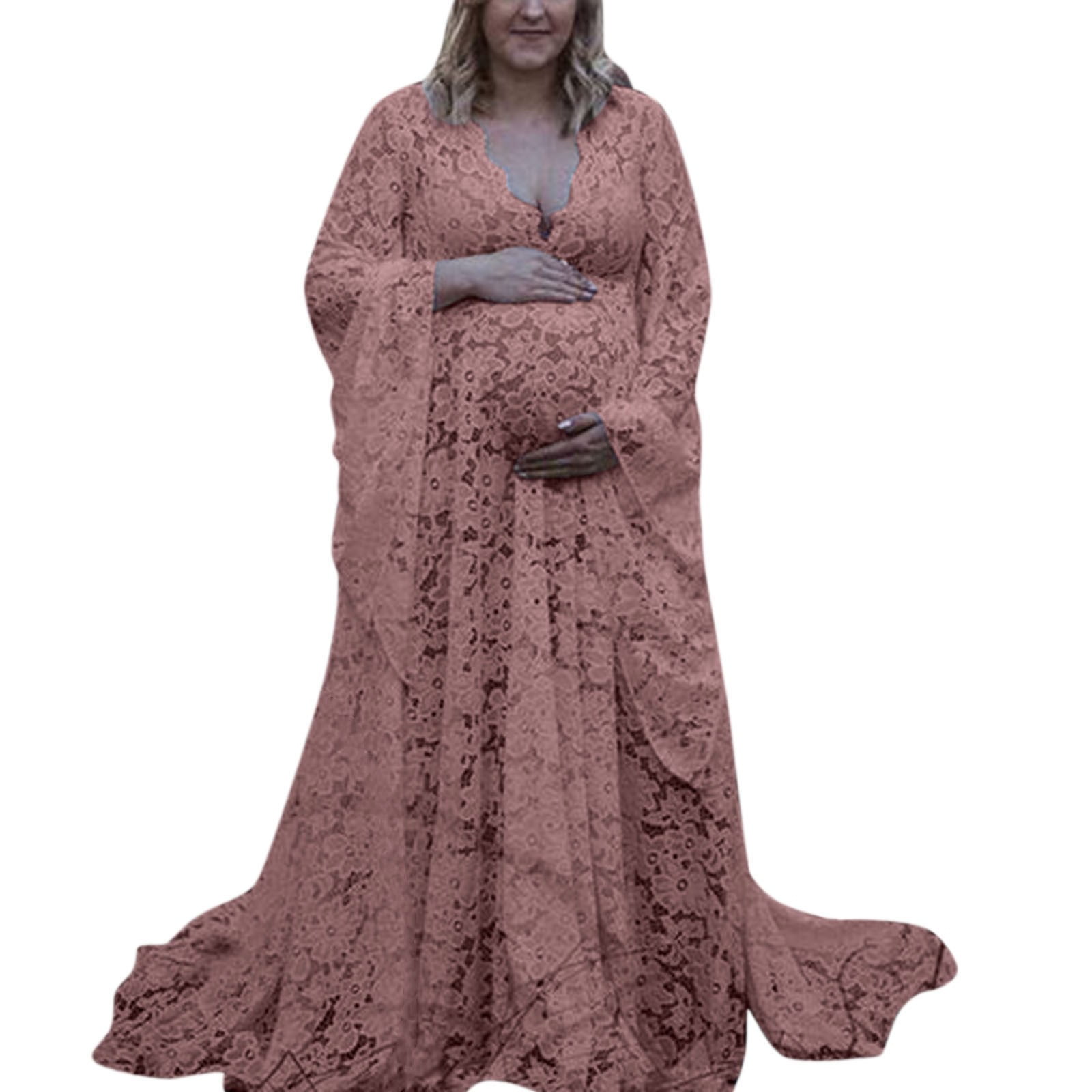 Maternity Dresses Lace Maternity Pography Dress Clothes For Pregnant Women  Wedding Maternity Gown Po Shoot Boho Style Accessories 230516 From Lian08,  $150.94