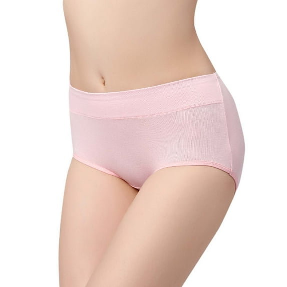 iOPQO panties for women Womens High Waisted Cotton Underwear Ladies Soft Full Briefs Panties Women's Panties Pink L