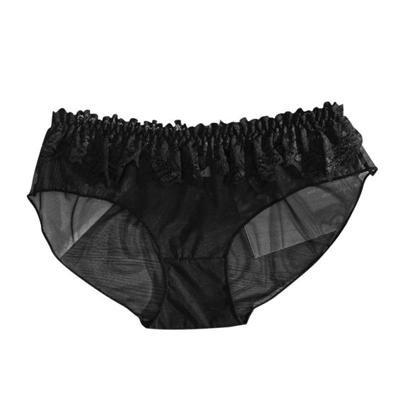iOPQO panties for women Womens Sexy Casual Comfort Black Lace Boyshort Women's Panties N M