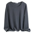 thumbnail image 1 of iOPQO plus size tops for women Women O Neck Lined Thermal Thermal Underwear Slim Tops Long Sleeve Thermal Shirts Winter Tops womens tops, 1 of 6