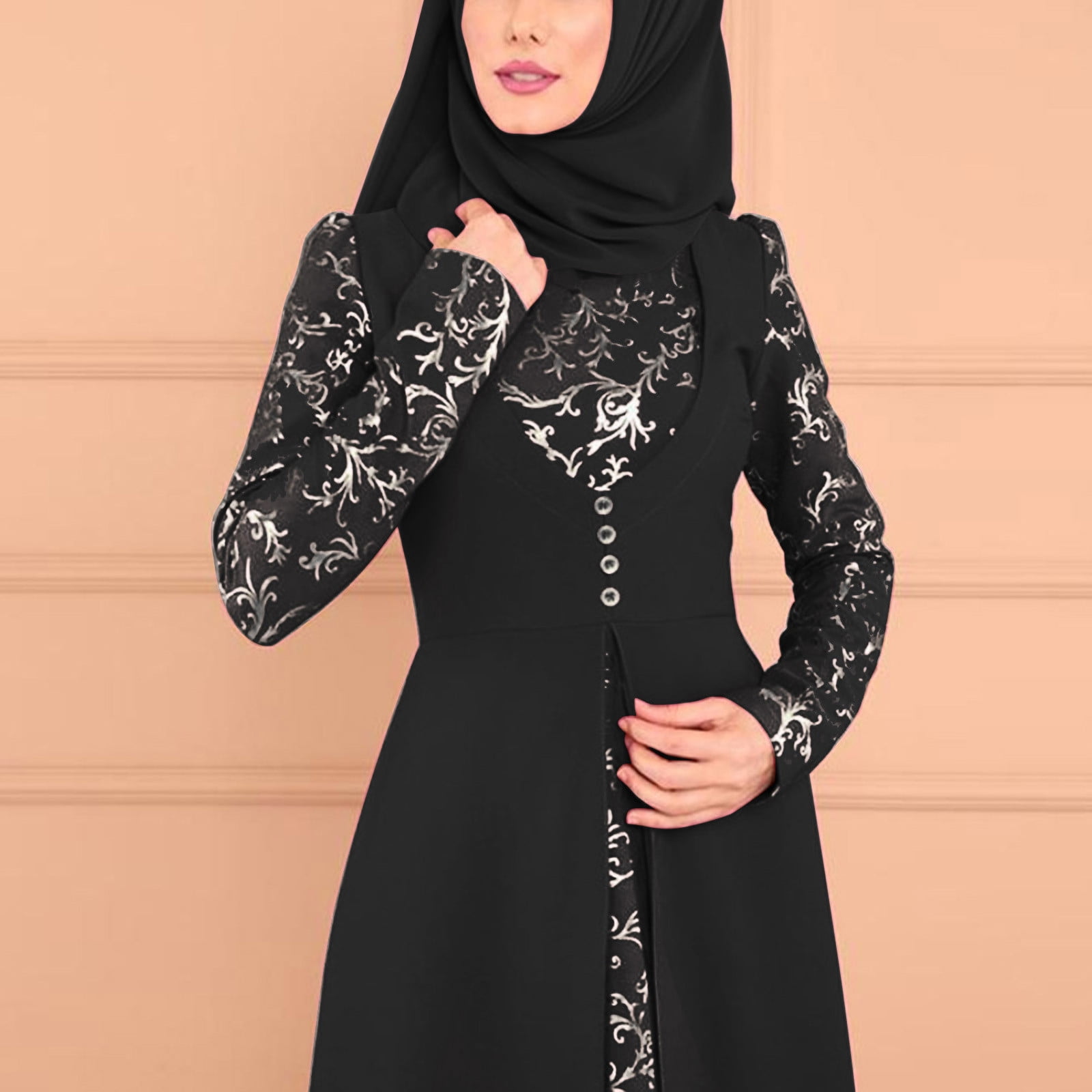 iOPQO summer dress Women Dress Kaftan Arab Jilbab Abaya Lace