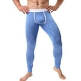 thumbnail image 1 of iOPQO womens fall fashion 2022 Men's Autumn Winter Comfortable Thermal Warm Fitting Bottompants Leggings Pants Men's Casual Pants Blue L, 1 of 9