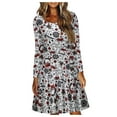 thumbnail image 1 of iOPQO womens fall fashion 2022 Women's Autumn And Winter New Long-sleeved Christmas Casual Sexy Dress Women's Casual Dress White XL, 1 of 1