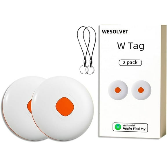 iOS Air Mini Tracker Smart Locator Tag Works with Apple Find My Device for Keys, Dog, Kids, Luggage, Vehicle, Waterproof IP67, Worldwide, No GPS, 2 pack