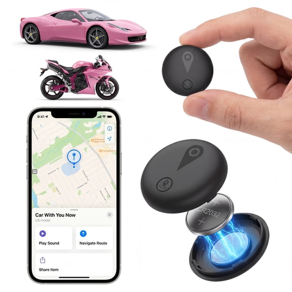 iOS Car GPS Tracker, Works Only with Apple Find My, Magnetic Smart Locator, Real-Time Vehicle Tracking, No SIM & Monthly Fees, Anti-Theft Device for Trucks & SUVs