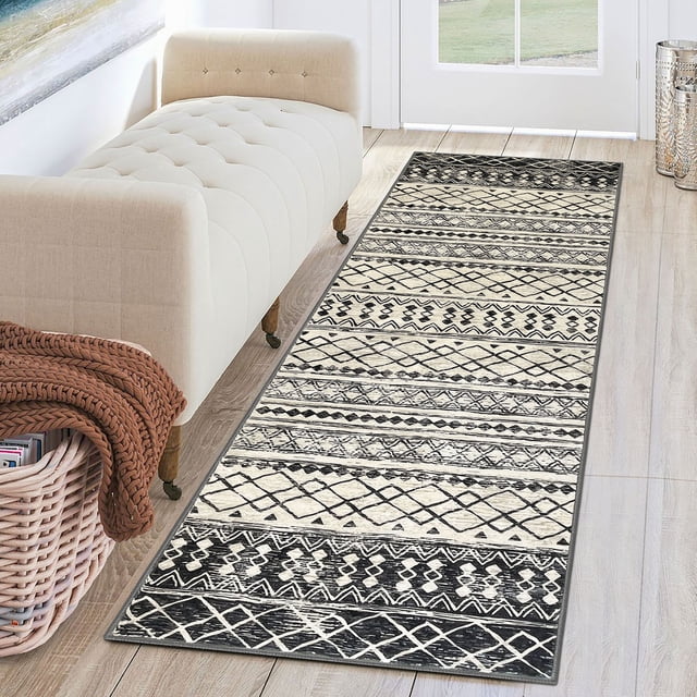 iOhouze 2'x6' Runner Rugs Washable Boho Area Rug Non-Slip Hallway ...