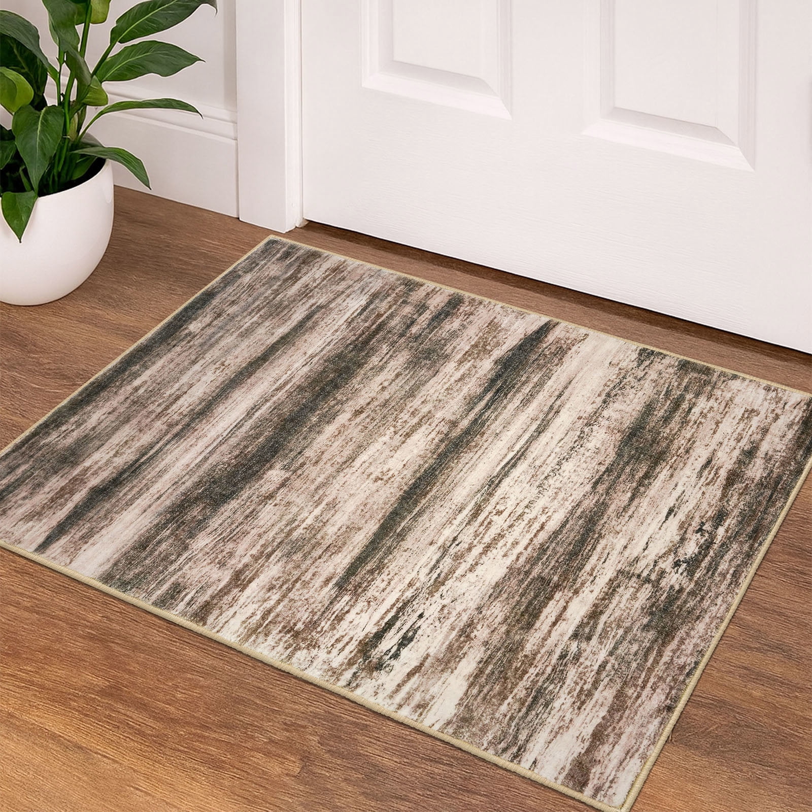 iOhouze Small Abstract Indoor 2x3 Area Rug with Modern Print and Faux ...