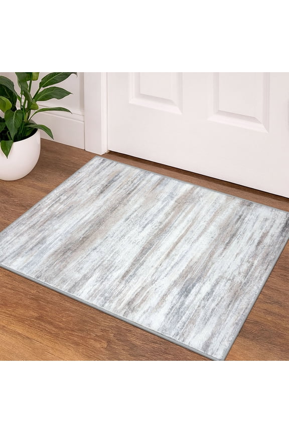 2x3 Small Area Rug Abstract Rugs Non-Slip Machine Washable Indoor Front Door Mat Throw Rug Modern Rug Print Faux Wool Doormat for Bedside Entrance Entryway, Light Beige/Slate Pink