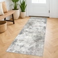 thumbnail image 1 of iOhouze 2x5 Runner Rugs Abstract Washable Runner Rug for Hallways Non Slip Kitchen Runner Low Pile Soft Printed Faux Wool Indoor Runner for Bedroom Entryway Laundry Room, Ash Grey/Beige, 1 of 10