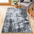 thumbnail image 1 of iOhouze 3x5 Area Rug Modern Abstract Washable Rugs Non slip Soft Low Pile Print Distressed Gray Abstract Carpet for Bedroom Living Room Laundry, 1 of 7