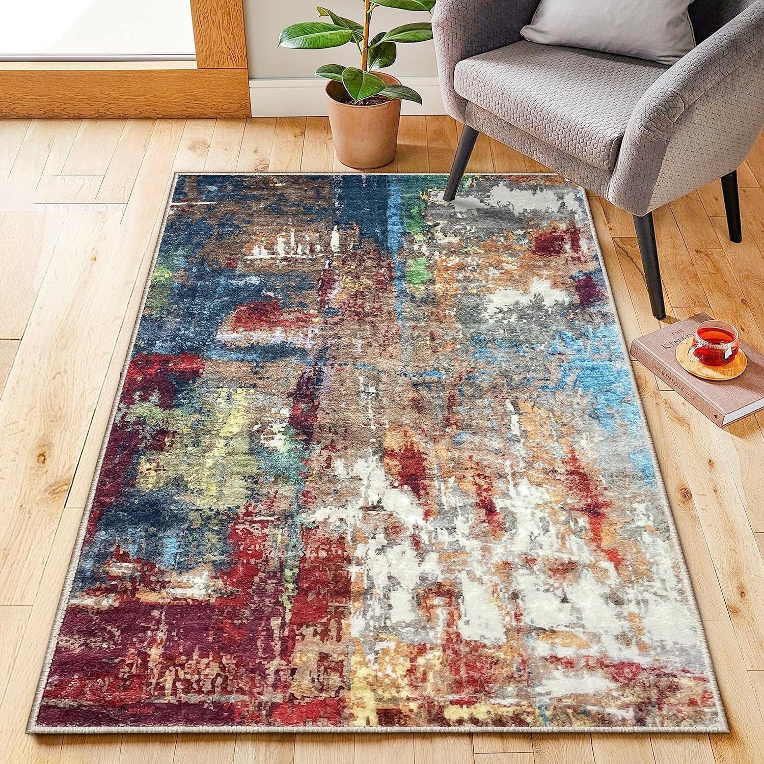 iOhouze 3x5 Area Rug for Living Room Machine Washable Area Rug Modern