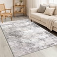 thumbnail image 1 of iOhouze Washable Area Rug 4x6 Ft Abstract Rugs for Entryway Non Slip Small Living Room Rugs Printed Faux Wool Throw Rug, Floor Carpet for Kitchen Playroom, Ash Grey/Beige, 1 of 9