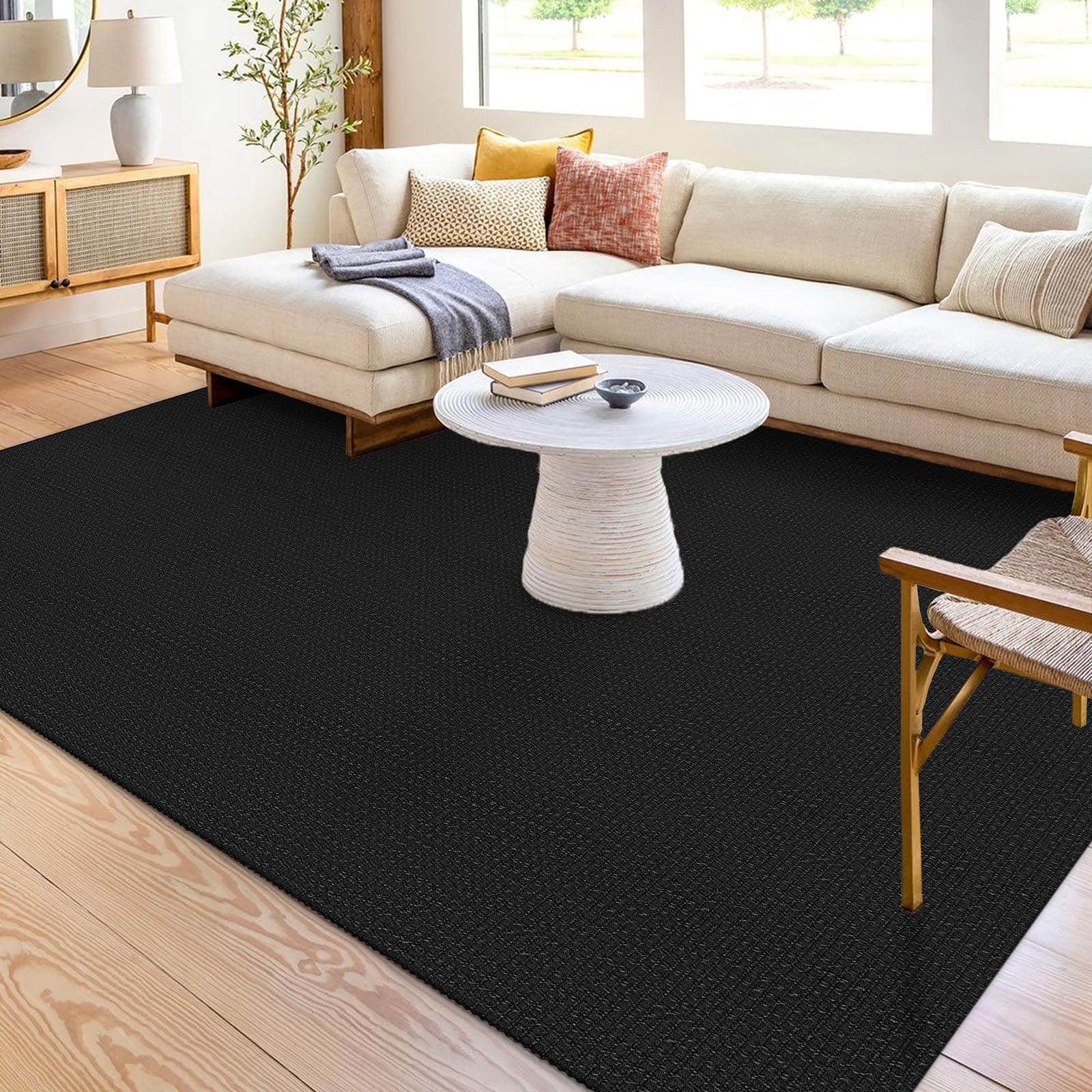 iOhouze 5'x7' Washable Area Rug for Living Room Large Cotton Rubber Backing Bedroom Rugs Floor Carpet for Dining Room Beddoom Home Office