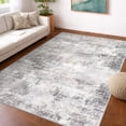 thumbnail image 1 of iOhouze Washable Area Rug 5x7 Ft Abstract Rugs for Entryway Non Slip Small Living Room Rugs Printed Faux Wool Throw Rug, Floor Carpet for Kitchen Playroom, Ash Grey/Beige, 1 of 9