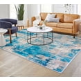 thumbnail image 1 of iOhouze 5x7 Area Rugs Modern Abstract Washable Rug Soft Low Pile Non-slip Rubber Backed Carpet Rugs Print Distressed Blue Rug for Living Room Bedroom Dining Room, 1 of 7
