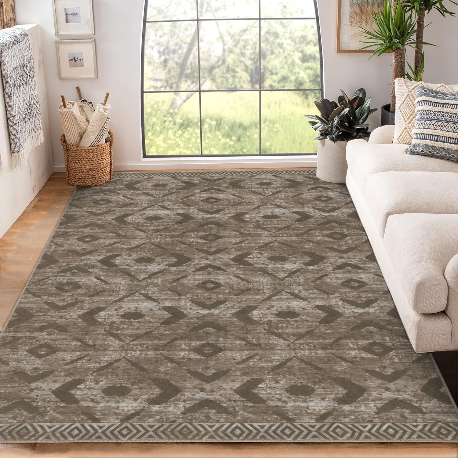 iOhouze 6'x9' Area Rug Washable Rugs Non Slip Large Living Room Rug ...