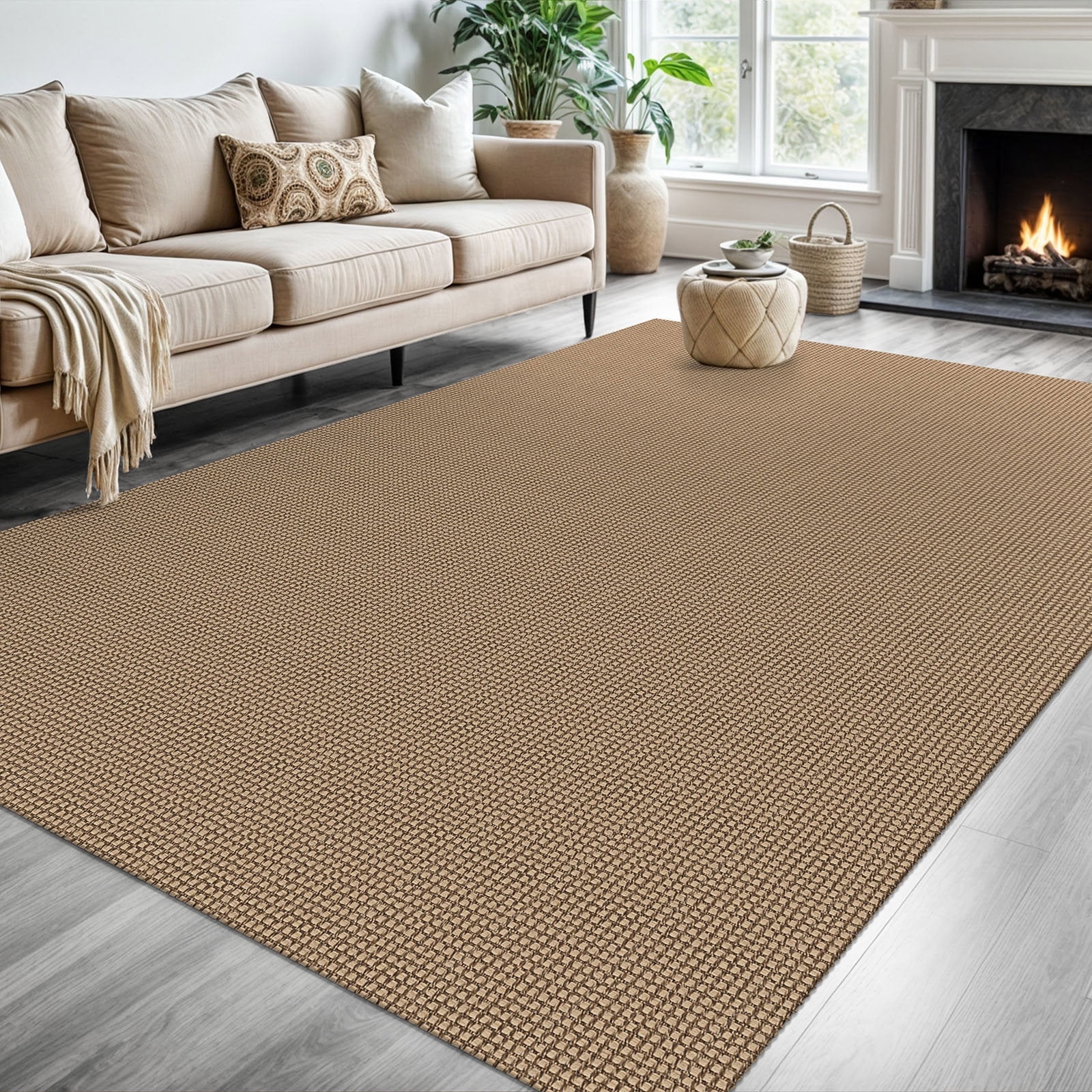 iOhouze 6'x9' Washable Area Rug for Living Room Large Cotton Rubber Backing Bedroom Rugs Floor Carpet for Dining Room