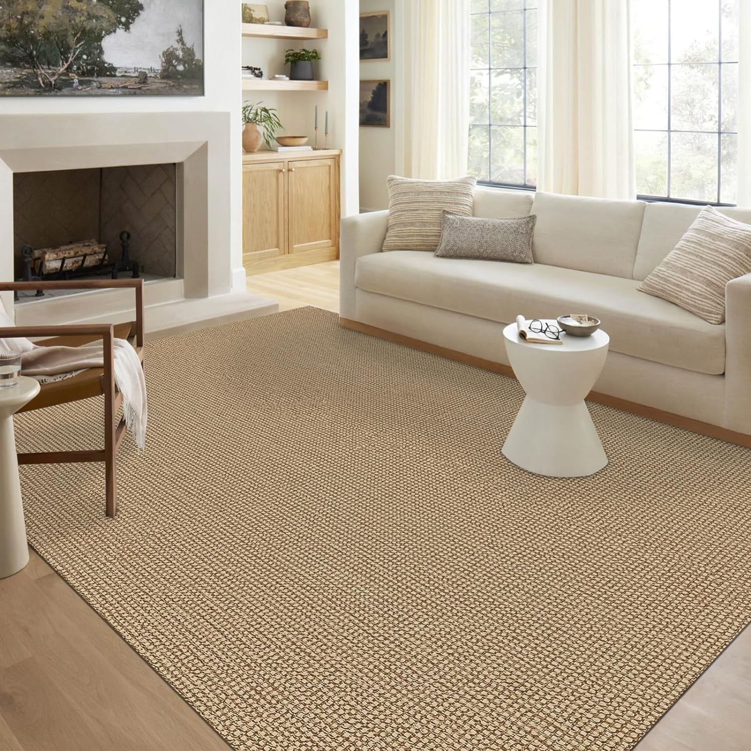 iOhouze 6'x9' Washable Area Rug for Living Room Large Cotton Rubber ...