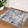 thumbnail image 1 of iOhouze Throw Rug with Rubber Backing Abstract Small Area Rugs 2x3 Washable Rugs Non Slip Low Pile Soft Printed Faux Wool Door Mat for Entrance Entryway Foyer Kitchen Bedroom, Orange Grey, 1 of 9