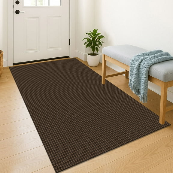 iOhouze Area Rug 3'x5' for Entryway Washable Rugs with Rubber Backing Reddish Brown/Coffee Boho Kitchen Rugs for Entryway Entrance Bathroom Kitchen