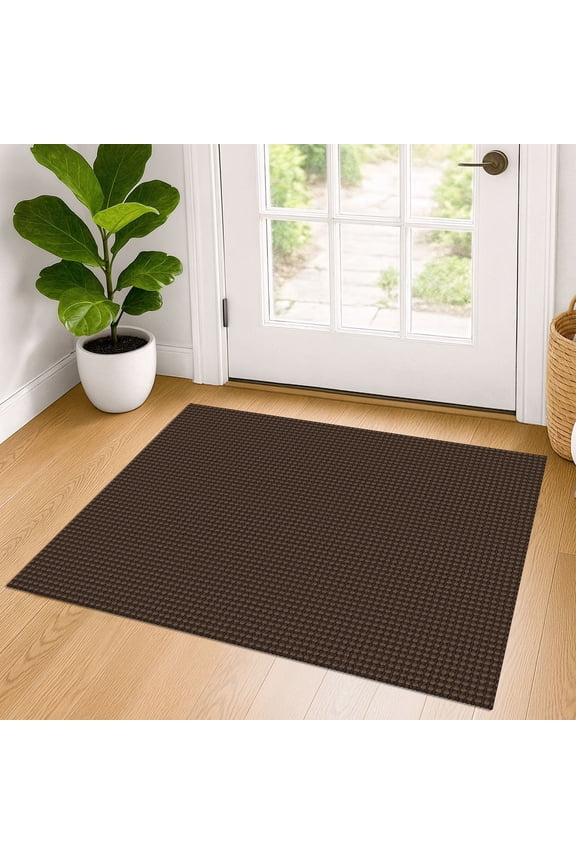 Throw Rugs with Rubber Backing Washable Area Rugs 2x3 ft Small Entryway Rug Braided Cotton Inddor Doormat for Entrance Kitchen Bedroom, Reddish Brown/Coffee
