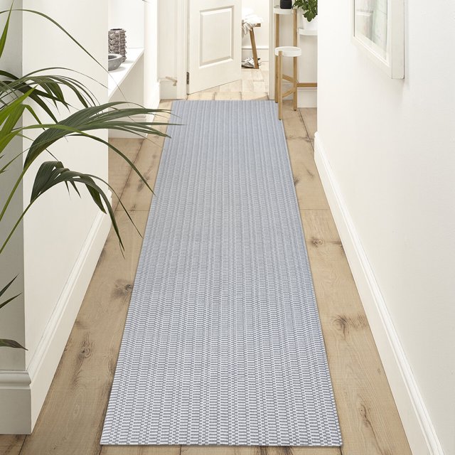 iOhouze Boho Runner Rug 2' x 8', Cotton Washable Woven Rug Light Grey