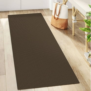 iOhouze Boho Runners for Hallways 2x5 ft Washable kitchen Runner Rubber Backed Brown Cotton Entryway Runner Rugs Floor Carpet for Indoor Hall Bedroom Kitchen