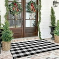 thumbnail image 1 of iOhouze Buffalo Plaid Outdoor Rugs Black and White 4'x6' Area Rug, Cotton Hand-Woven Washable Front Door Mat Indoor Outdoor Check Rugs for Front Porch Kitchen Entryway Patio Bathroom, 1 of 9